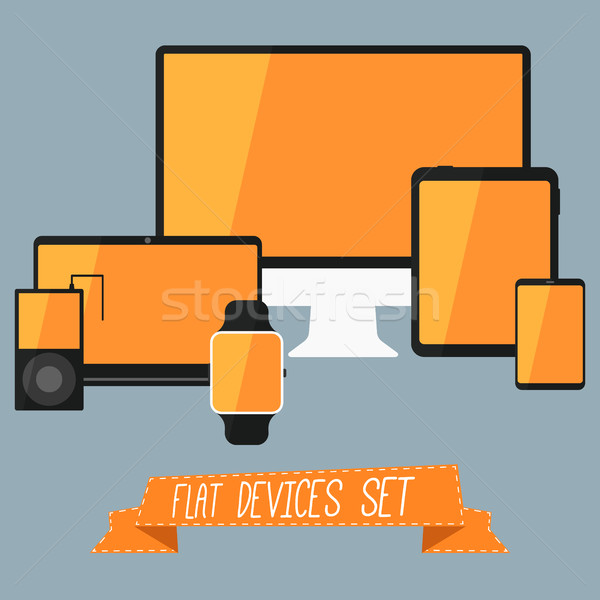 Stock photo: Flat Devices Set