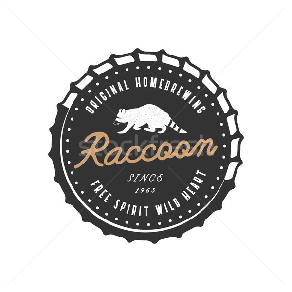 Insignă raccoon tipografie element bere Imagine de stoc © JeksonGraphics