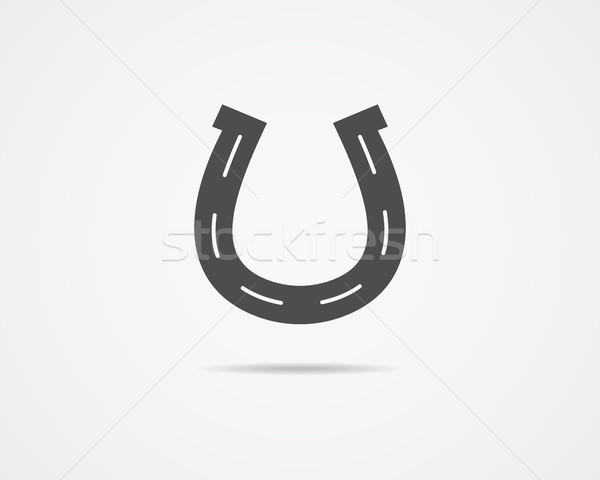 Vecteur football chanceux Horseshoe étiquette [[stock_photo]] © JeksonGraphics