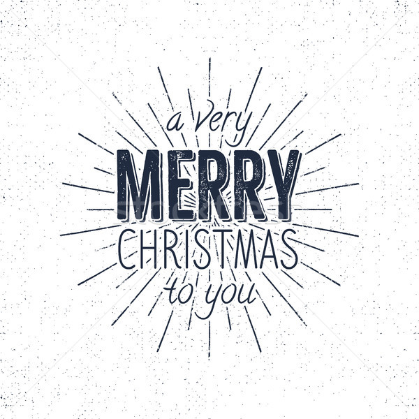 Merry Christmas to you lettering, holiday wish, saying and vintage label. Season's greetings calligr Stock photo © JeksonGraphics