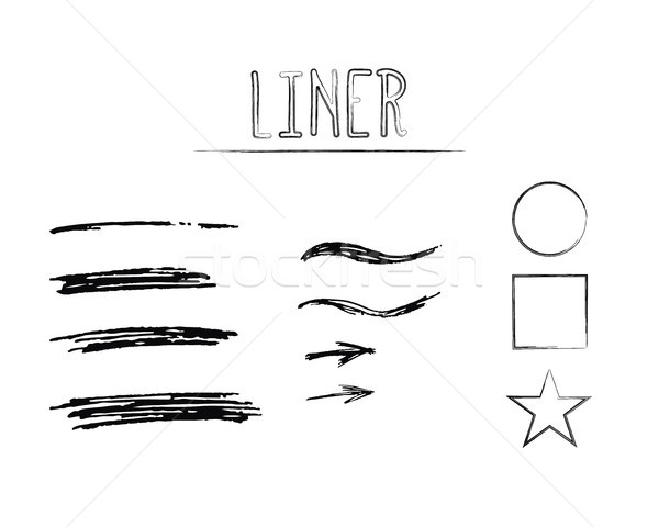 Set of Hand Drawn Doodle Sketchy Grunge Liner Brush Lines. Unusual design elements for your projects Stock photo © JeksonGraphics