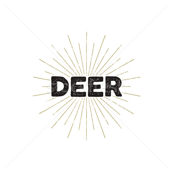 Szarvas tipográfia jelvény szöveg izolált fehér Stock fotó © JeksonGraphics