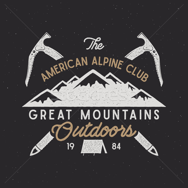 Vintage alpino badge climbing logo emblema Foto d'archivio © JeksonGraphics