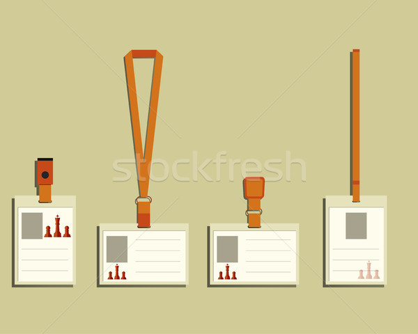 Business management consulting Lanyard, name tag holder and badge templates. Chess Smart solutions d Stock photo © JeksonGraphics