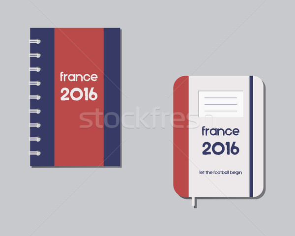 Corporate identity template design. Corporate branding. France 2016 Football. The national colors of Stock photo © JeksonGraphics