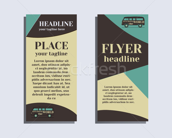 Travel and Camping Brochure Flyer design Layout template. Rv park and campground. Triangle abstract  Stock photo © JeksonGraphics