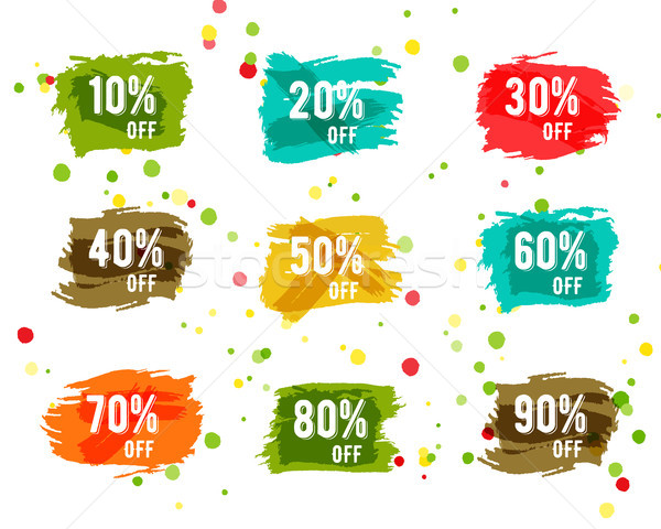 Christmas, new year, black friday, cyber monday or winter autumn sale percents. Vector paint waterco Stock photo © JeksonGraphics