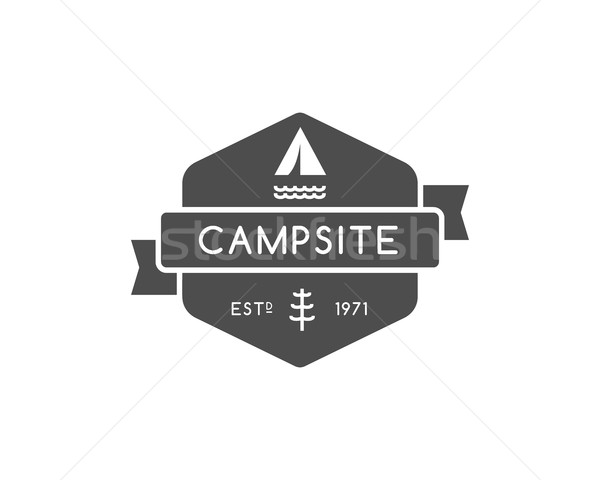 Vintage berg camping badge outdoor logo Stockfoto © JeksonGraphics