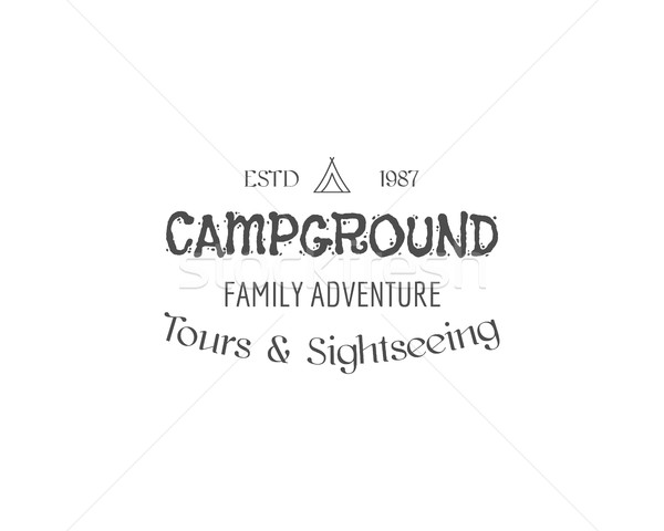 Vintage família camping distintivo ao ar livre logotipo Foto stock © JeksonGraphics