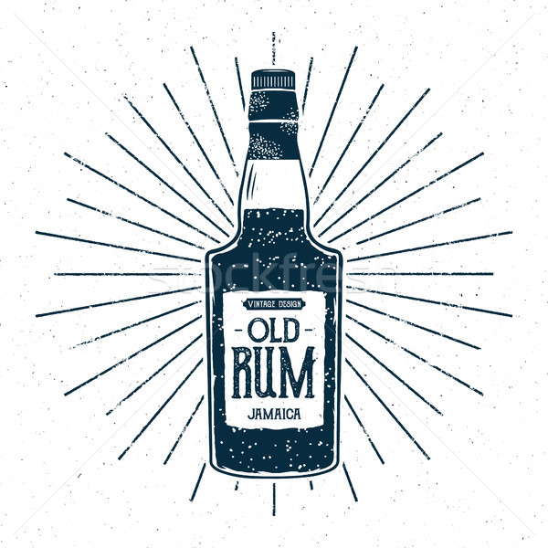 Retro rum butelki etykiety projektu vintage Zdjęcia stock © JeksonGraphics