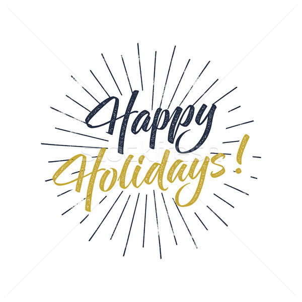 Happy Holidays text and lettering. Holiday typography Vector Illustration. design. Letters with sun  Stock photo © JeksonGraphics