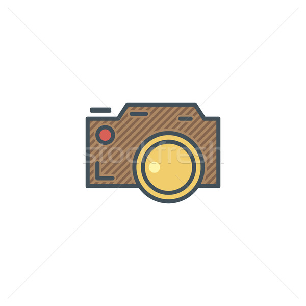 Camera icon cute stijl kamp best Stockfoto © JeksonGraphics