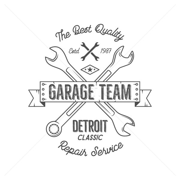 Garage Ouvrir la vintage design graphiques classique [[stock_photo]] © JeksonGraphics