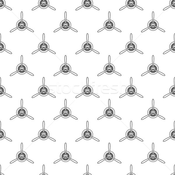 Vintage airplane pattern. Biplane propellers seamless background. Retro Plane wallpaper and design e Stock photo © JeksonGraphics