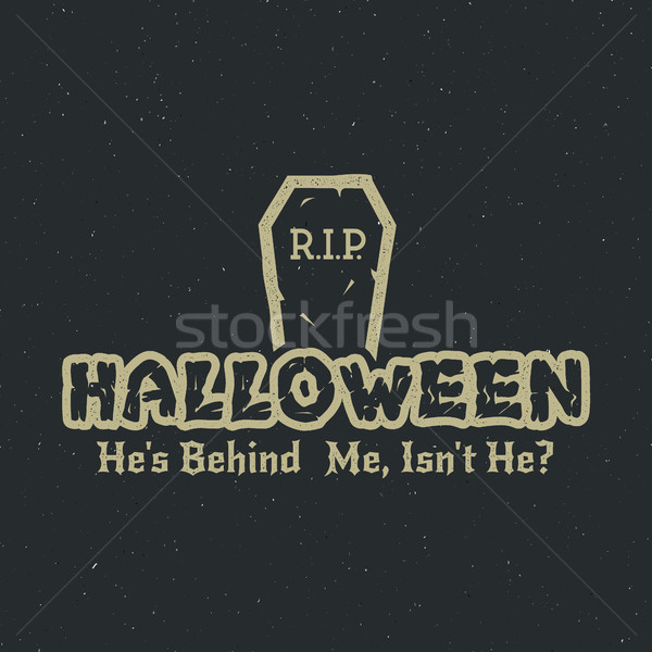 Halloween 2016 party label template with tombstone and typography elements. Stock photo © JeksonGraphics