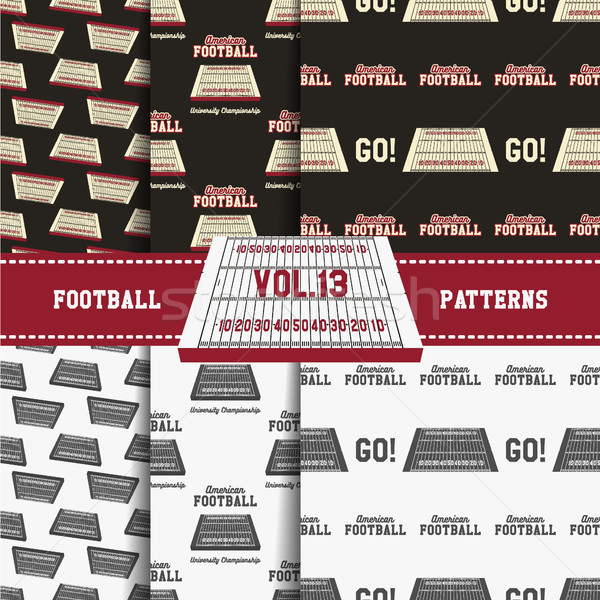 Set of american football patterns. Usa sports seamless background collection. Sport wallpaper with f Stock photo © JeksonGraphics