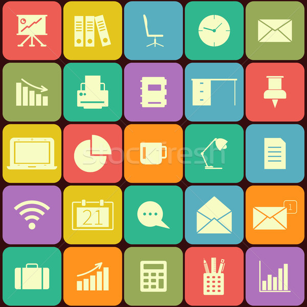 Office and business Flat icons for Web and Mobile Applications. Can be used as elements in infograph Stock photo © JeksonGraphics