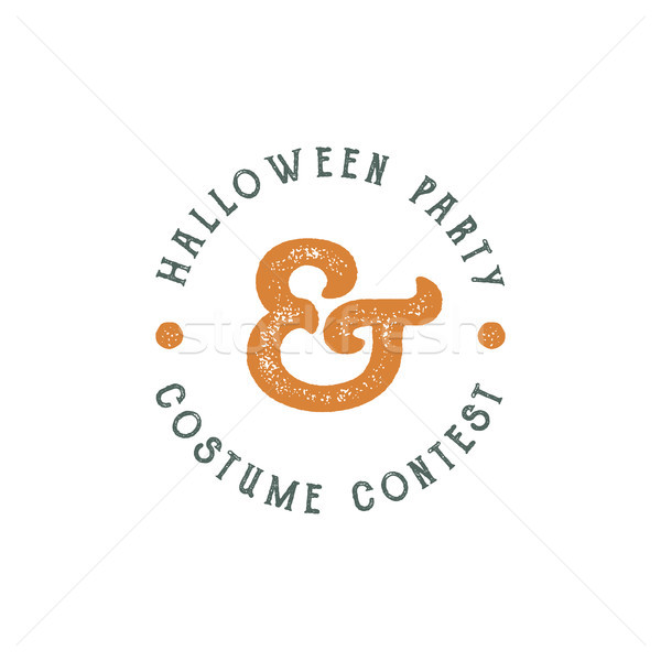 Stock photo: Happy Halloween 2016 vintage Party Label. Typography insignia for celebration holiday. Retro badge, 