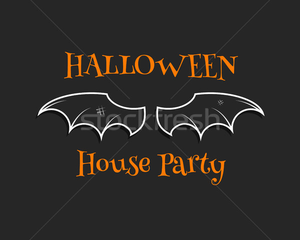 Elegancki bat szczęśliwy halloween house party Zdjęcia stock © JeksonGraphics