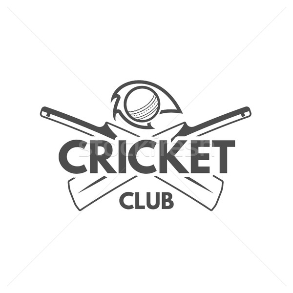 Stock photo: Cricket team emblem and design elements. championship logo . club badge. Sports symbols with gear, e