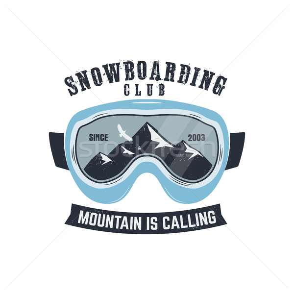 Snowboard gözlük logo etiket şablon kış Stok fotoğraf © JeksonGraphics