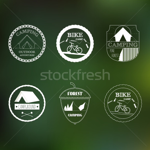 Ao ar livre atividade elementos retro logotipo verão Foto stock © JeksonGraphics