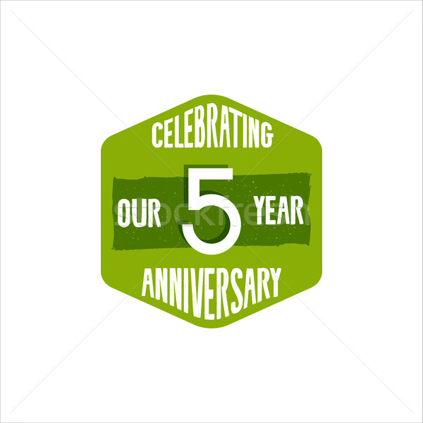 Celebrating 5 year anniversary badge, sign and emblem in retro color style. Easy to edit and use you Stock photo © JeksonGraphics