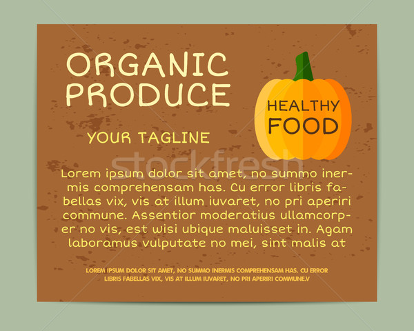 Organic farm corporate identity design with pumpkin. Branding your eco shop, company. Stickers. Mock Stock photo © JeksonGraphics