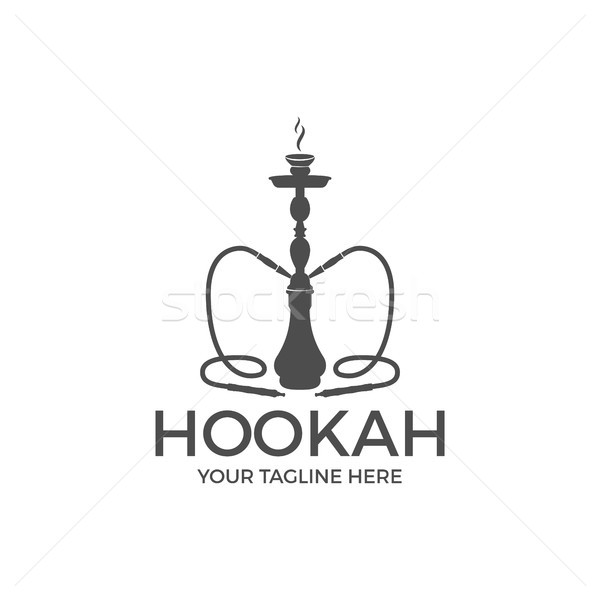 Foto stock: Hookah · relaxar · etiqueta · distintivo · vintage · logotipo