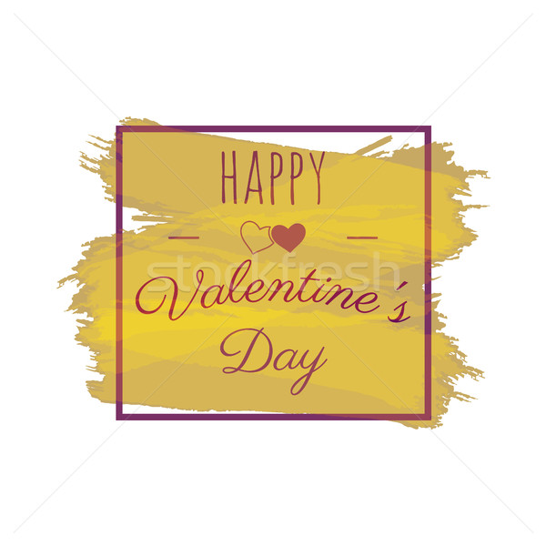 Happy Valentines Day greeting vector lettering. Typography photo overlay, hand drawn text label. Iso Stock photo © JeksonGraphics