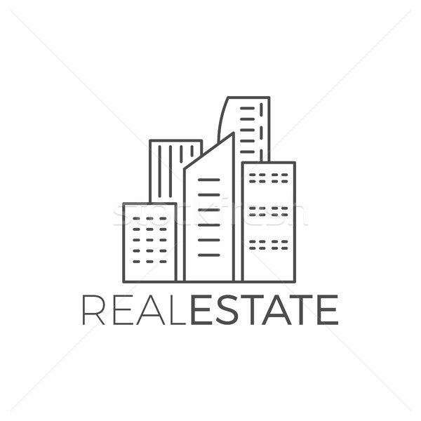  modern house logo design, real estate icon suitable for info graphics, websites and print media. ,  Stock photo © JeksonGraphics