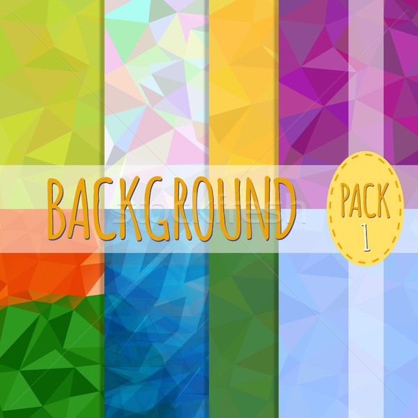 Set of polygonal backgrounds. 8 various backgrounds. Easy to resize and recolor Stock photo © JeksonGraphics