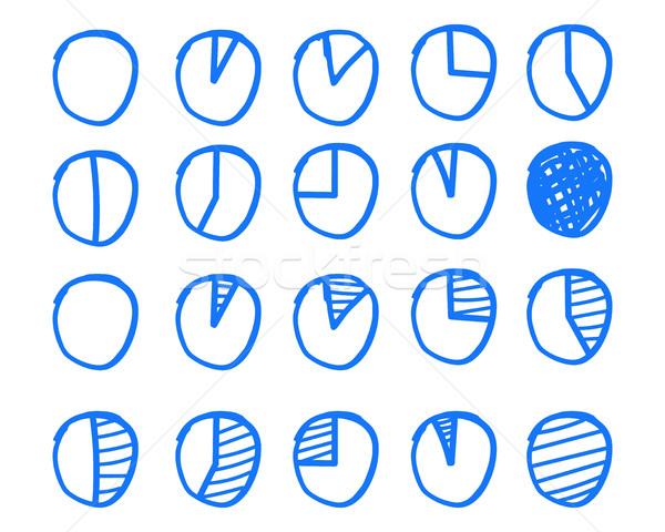 Business charts. Hand Drawn, sketched, doodle style. Set of thin line graph icons. Outline. Infograp Stock photo © JeksonGraphics