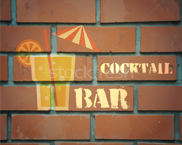 Stockfoto: Retro · poster · ontwerp · cocktail · salon · bar