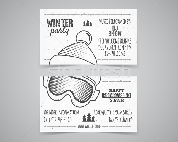 Holiday Identity templates. Christmas business card, flyer design with xmas symbols - tree, snow. Wi Stock photo © JeksonGraphics
