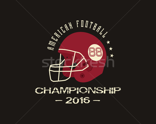 American football university championship badge, logo, label, insignia with helmet in retro color st Stock photo © JeksonGraphics