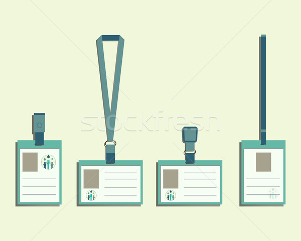 Brand identity elements - Lanyard, name tag holder and badge templates. Save water conference with d Stock photo © JeksonGraphics