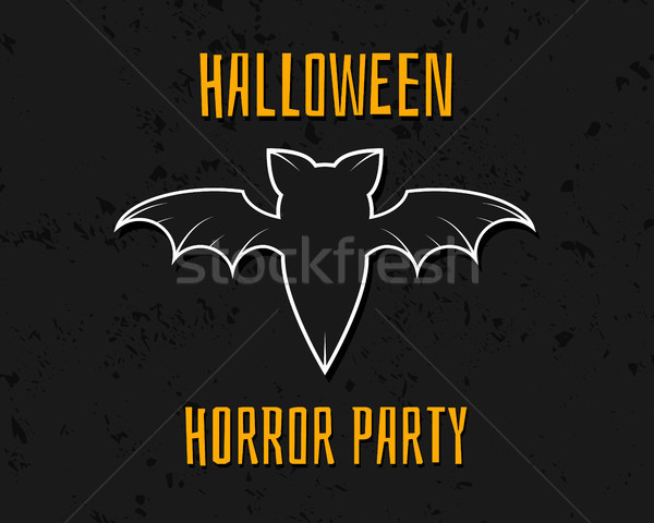 Stylish unique bat. Happy Halloween night card. Background, poster and banner. Flat dark design with Stock photo © JeksonGraphics