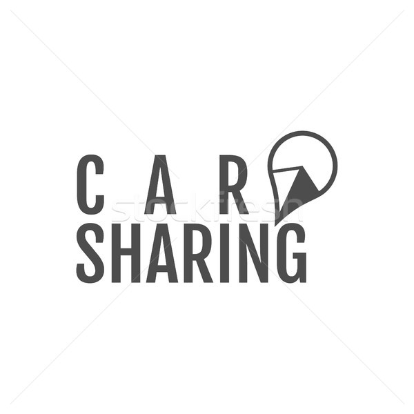 Stock photo: Car share logo design. Car Sharing or rental car concept. Use for webdesign or print. Monochrome des