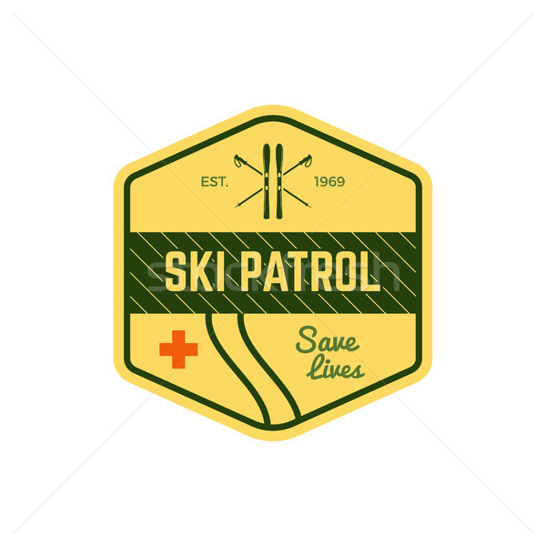 Esquiar etiqueta vintage montanha inverno esportes Foto stock © JeksonGraphics