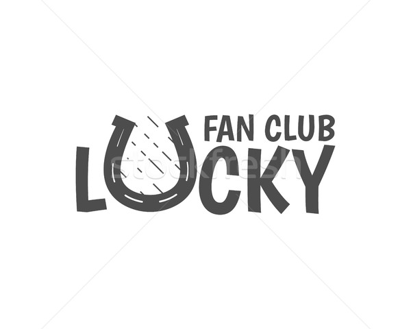  American football lucky horseshoe fan club label. Unusual sports emblem design. Usa sport logo conc Stock photo © JeksonGraphics