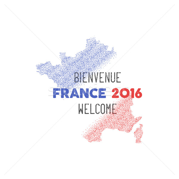 France euro championship 2016 abstract design. Football background. Isolated France map wih stipple  Stock photo © JeksonGraphics