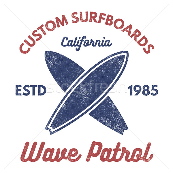 Vintage Surfing tee design. Retro t-shirt Graphics and Emblems for web design or print. Surfer, beac Stock photo © JeksonGraphics