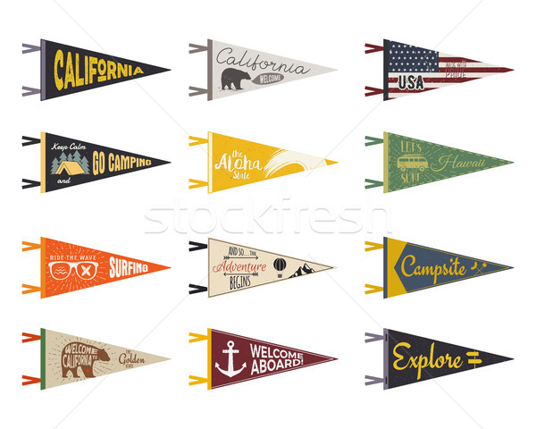 Set aventură steaguri proiect epocă Imagine de stoc © JeksonGraphics
