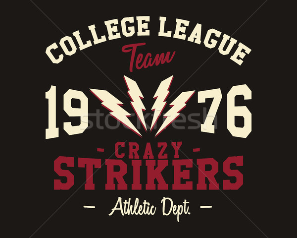 American football college league badge, logo, label, insignia in retro color style. Graphic vintage  Stock photo © JeksonGraphics