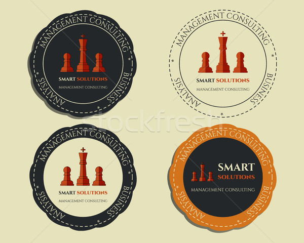 Business logo templates and badges. Chess Smart solutions design with company logo. Best for managem Stock photo © JeksonGraphics