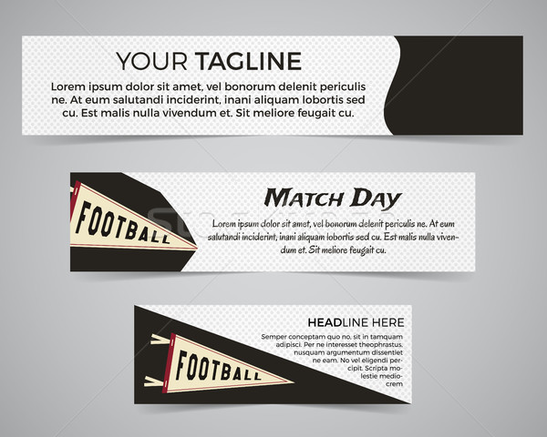 Set of American football banner template with soccer logo, label and badge. Stylish bright identity  Stock photo © JeksonGraphics