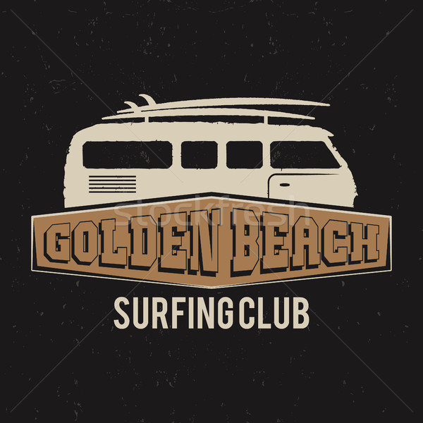 Vintage Surfing club tee design. Retro t-shirt Graphics and Emblem for web design or print. Surf boa Stock photo © JeksonGraphics