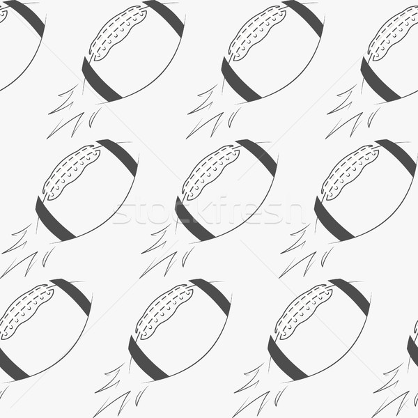 American football ball rocket seamless pattern in retro monochrome style. with training text. Stylis Stock photo © JeksonGraphics