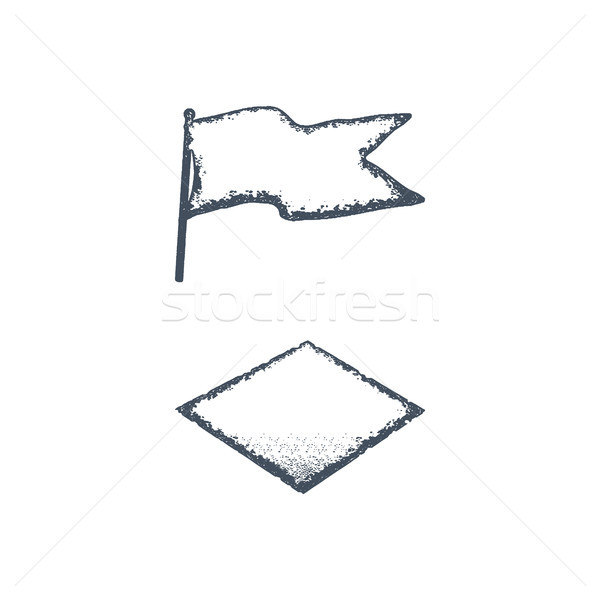 Hand Drawn Blank Vintage Flag And Rhombus Shape Retro Roughen Style Easy To Change Color Stock Il Stock Photo C Evgen Radchenko Jeksongraphics 8515816 Stockfresh,Girl Reading Drawing Of Someone Reading A Book
